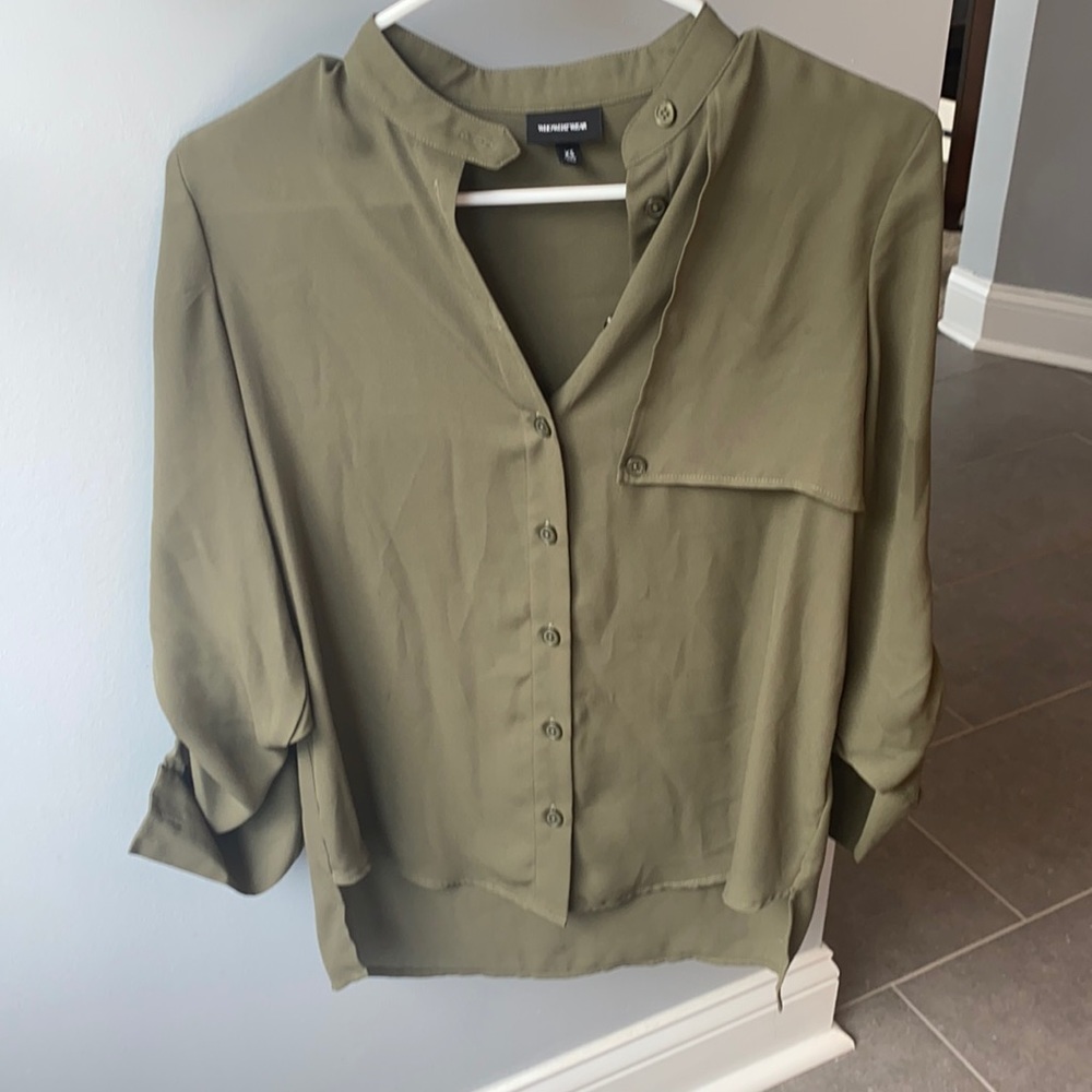 Olive green button up